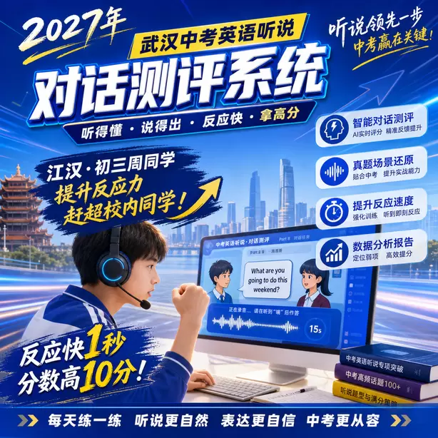 武汉中考英语人机对话每日打卡训练素材江汉&middot;初三周同学（提升反应力，赶超校内同学）